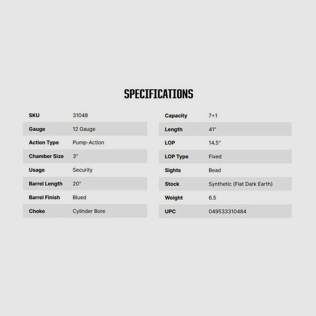 Mossberg Maverick 88 Security 20" (20 inches) FDE 12/76