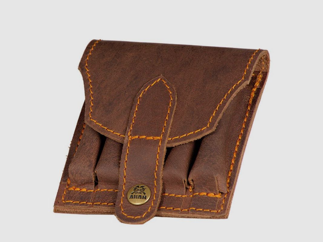 AKAH Patronenetui mit Riemenknopf für 5 Kugelpatronen