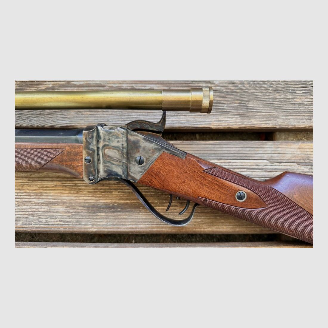 Pedersoli Sharps Sporting Rifle 45 70 mit Messingscope Rarität !!! .45-70Gov