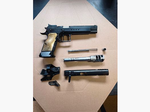 Tanfoglio Goldmatch 6" für Standard Disziplin, mit Domina Wechselsystem IPSC Open Division, Racegun 
