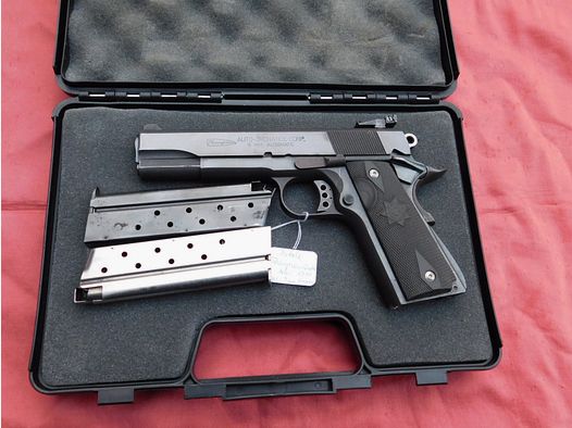 Thompson Center 1911 Kal. 9 mm Luger, LPA Visier, Abzug Triggerstop, 2 Magazine und Koffer