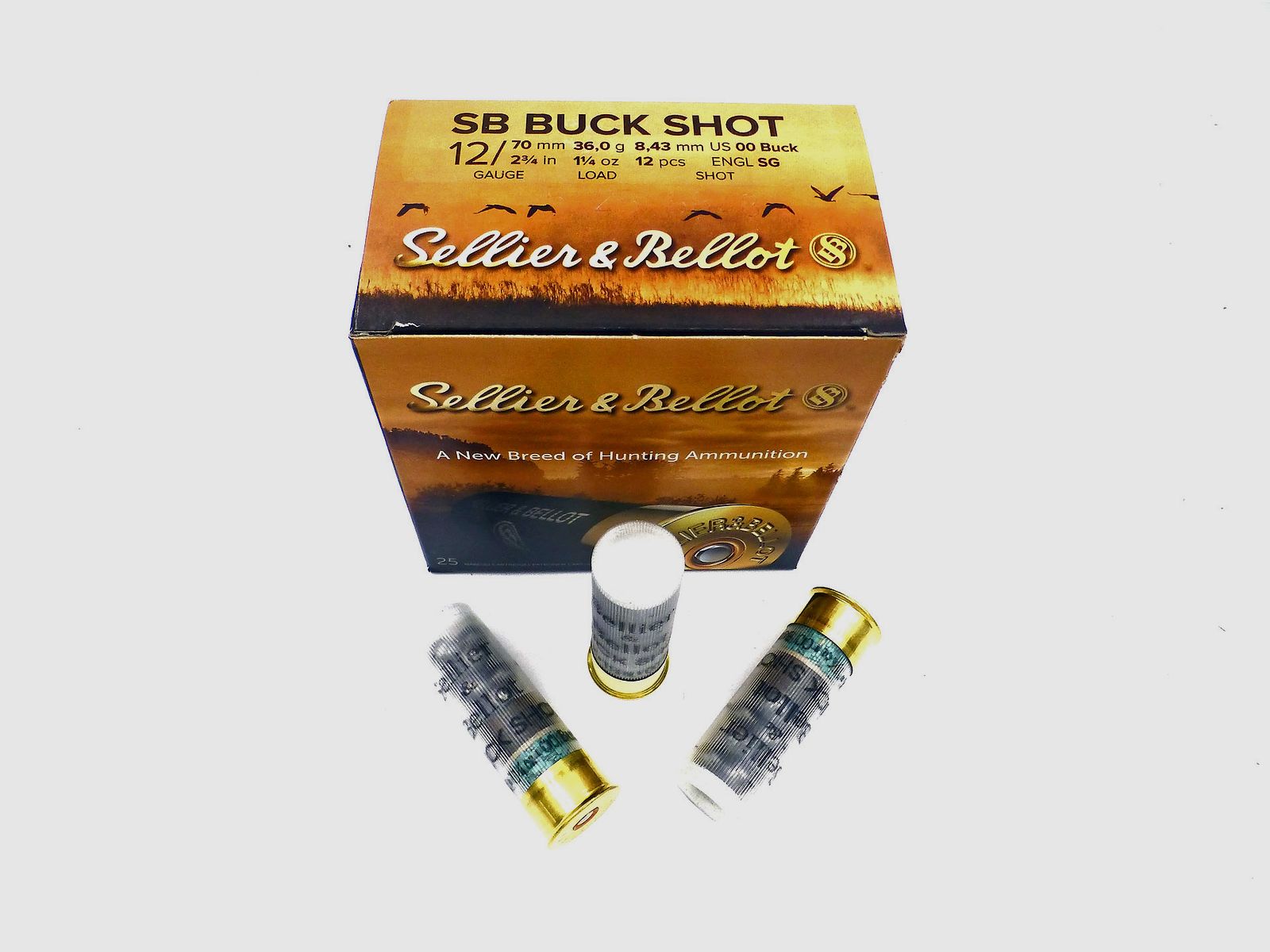 Cartucce SELLIER & BELLOT cal. 12/70 Buckshot 00, 12P, da 98ct /pz, immagine 1 di 2