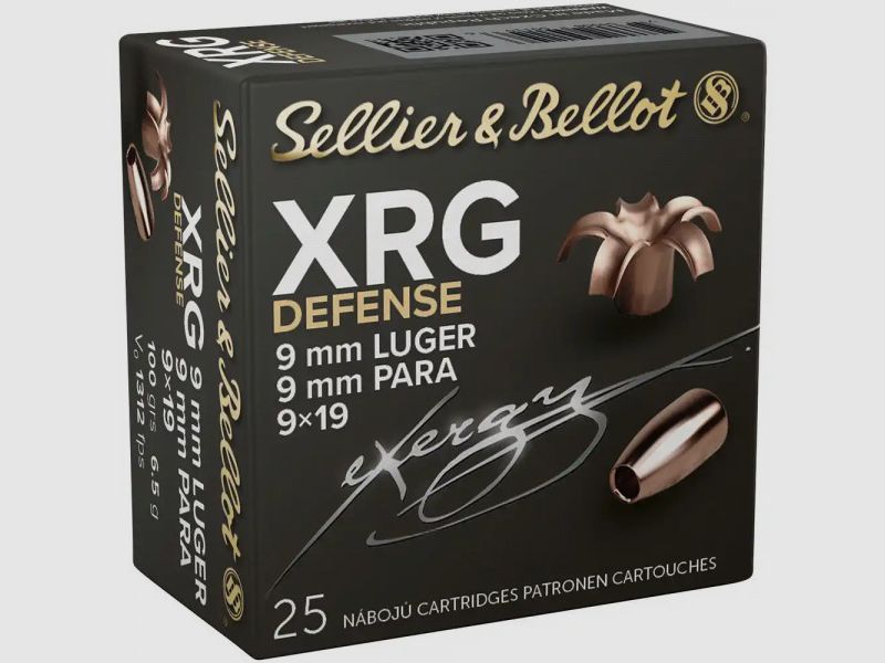 SELLIER & BELLOT XRG - DEFENSE - 9MM LUGER - 100 GRS. - 25 PIECES
