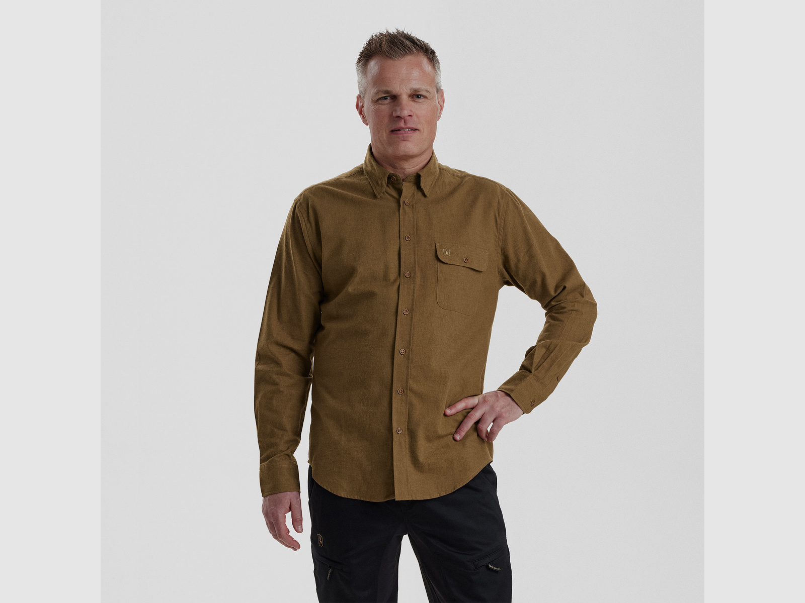 Liam Hemd - Ocher Brown – Kleidergröße Herren: 43/44