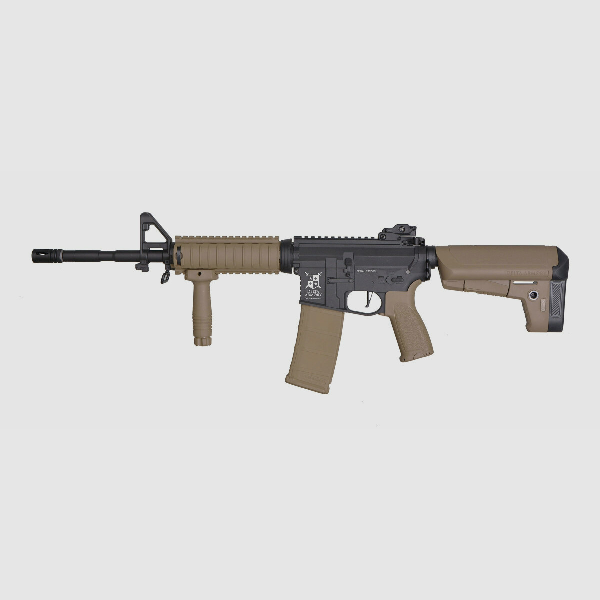 AR15 RIS BRAVO Delta Armory Tan/Nero S-AEG Fucile Airsoft Libero da 18 Anni