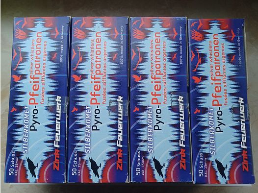 200 Zink Silberkomet Pfeifpatronen 15mm 