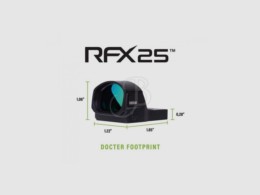 VIRIDIAN GREEN DOT RFX25 1X20 DOCTER NERO 3 MOA, immagine 4 di 5