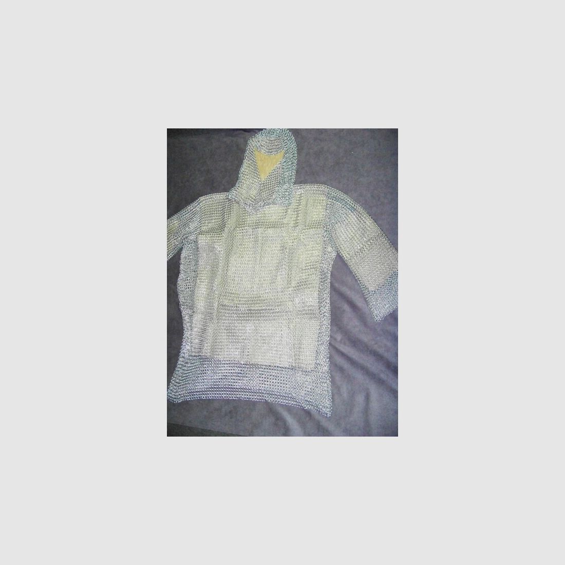 Kettenhemd, Kettenhaube , Rüstzeug , verzinkte Ringe Grösse  L