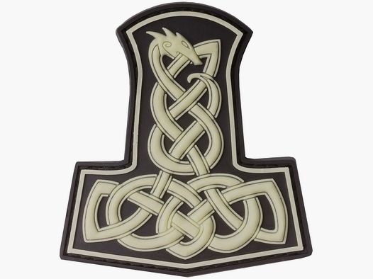 Jackets To Go JTG 3D Patch Dragon Thors Hammer nachleuchtend