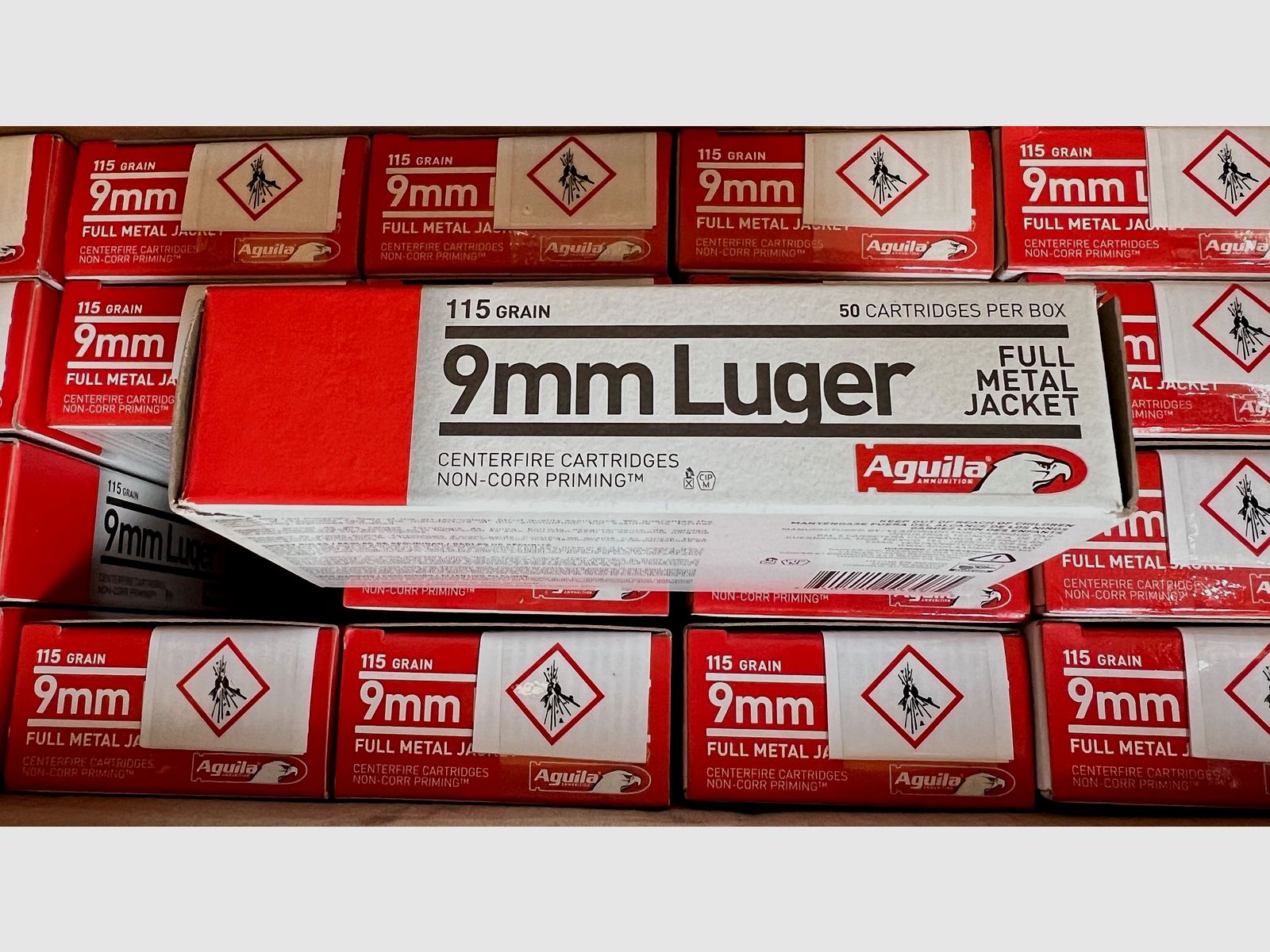 1000 Stück Aguila Standard 9mm Luger (9x19) FMJ 115 grs Pistolenpatronen