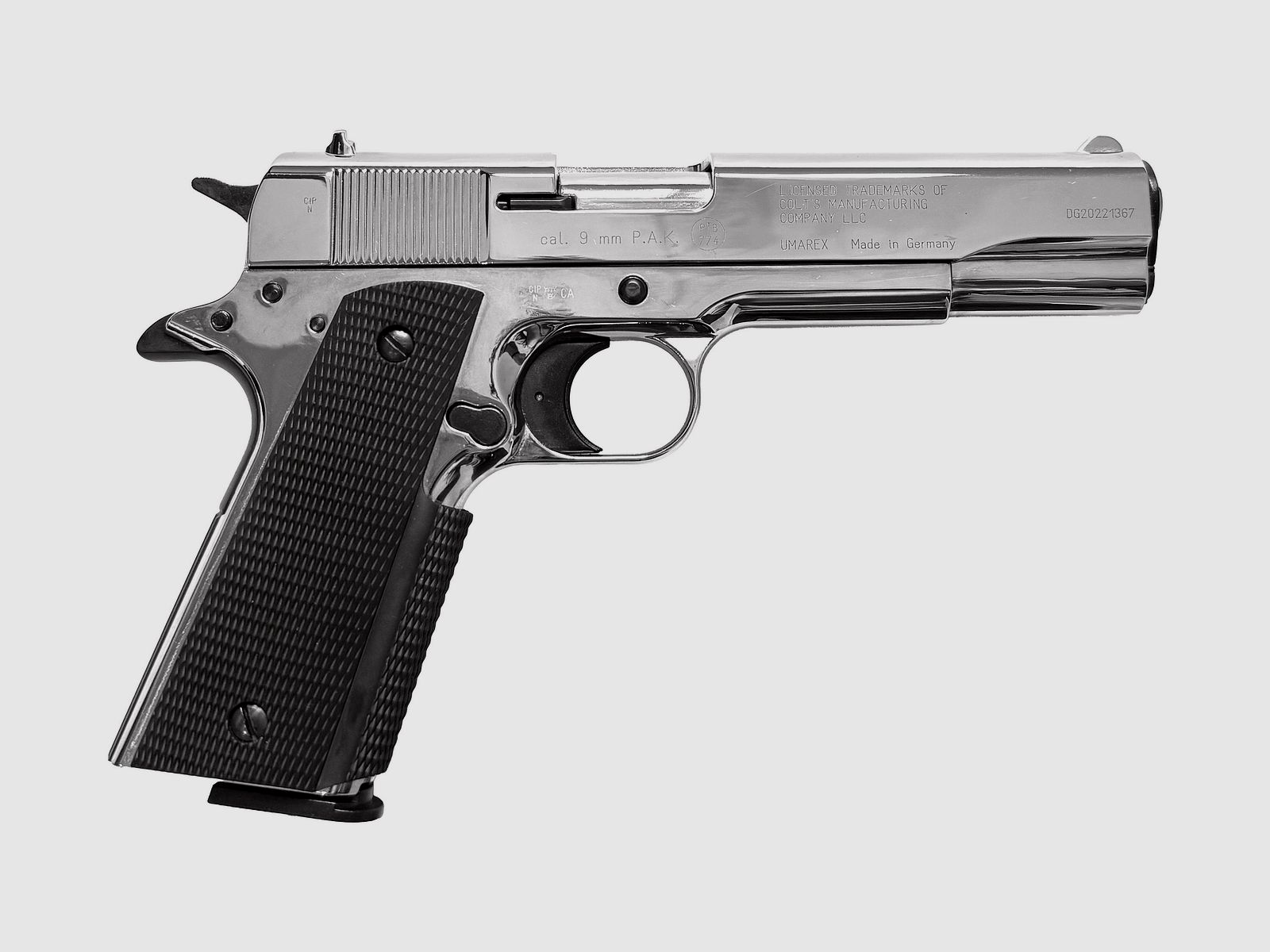 Colt Government 1911 A1 Chrom Schreckschuss Pistole 9mm P.A.K. - NEU