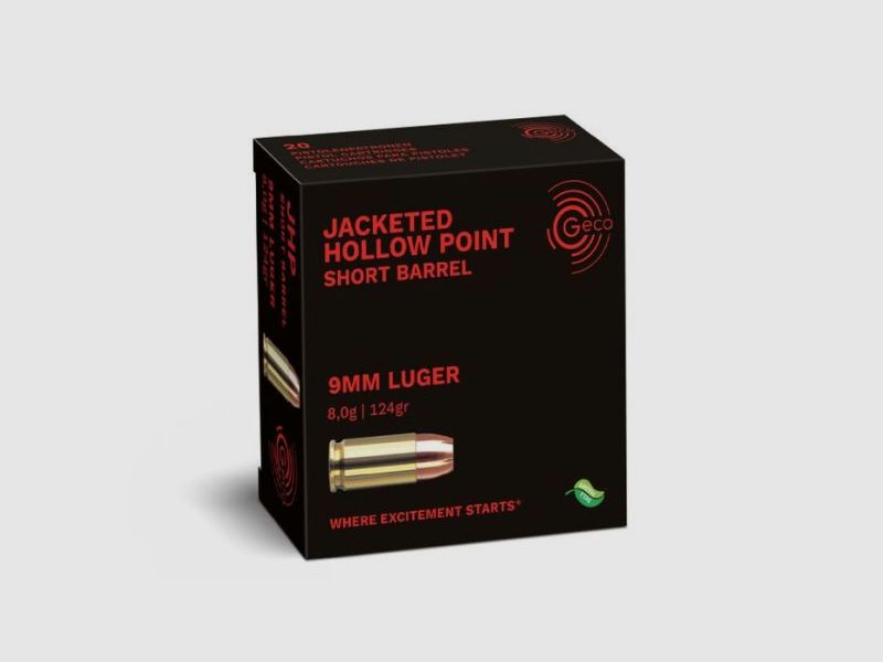 GECO 9mm Luger Jacketed Hollow Point SX 8,0g/124gr - 20 Patronen