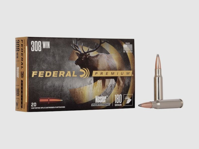 Federal Premium Nosler Partition .308 Win. 180GR 20 cartouches