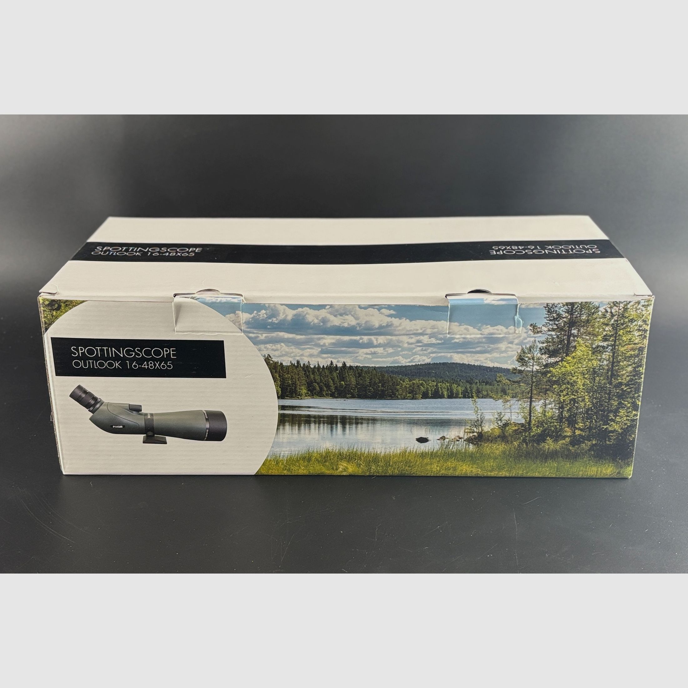 Expositor FOCUS Outlook 16-48x65 telescopio impermeable con bolsa 114924-1