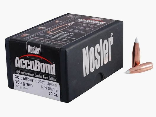 Proiettile Nosler Accubond .30/.308 150GR appuntito 50 pezzi