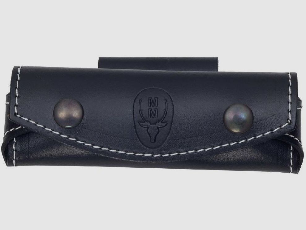 Leather case for carrying pocket knife horizontally black