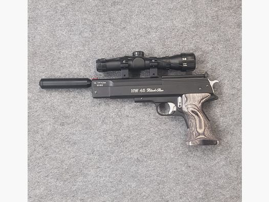 Weihrauch HW 45 Black Star Schalldämpfer Zielfernrohr für Pistolen Cal. 4,5mm Luftpistole Match