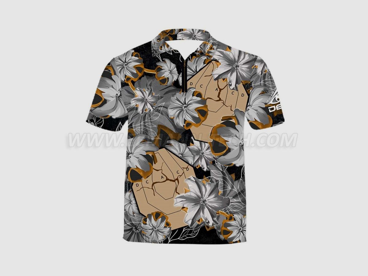 DED Black Bullet Floral IPSC Ziel T-Shirt, Größe: 9XL, Benutzerdefinierter Name: Kein Name, Bekleidungsart: Regular (Herren), Bild 1 von 3