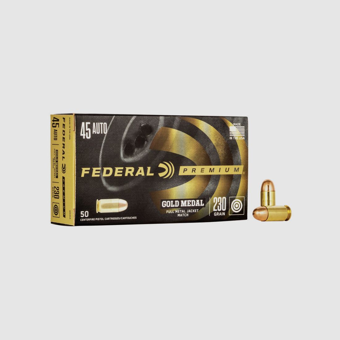 Federal Premium Gold Medal .45 ACP 230GR FMJ 50 cartridges