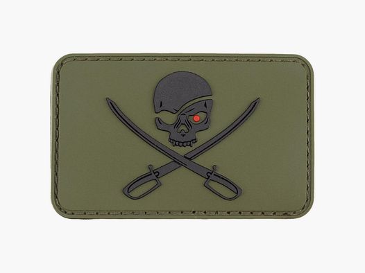 MFH 3D Klettapatch "Skull with Swords", oliv
