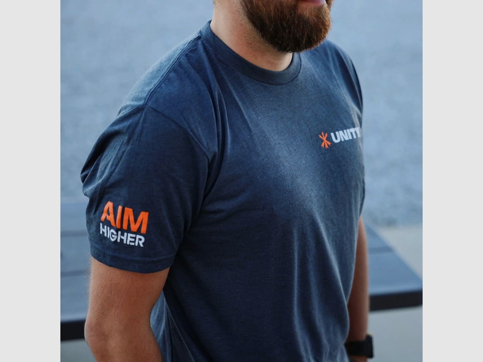 Unity Tactical - T-shirt - Aim Higher - Bleu - M, image 1 sur 5