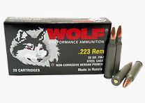 Munizione Wolf .223 Remington 62 Grain FMJ Copper HP Steel Case *80 colpi*