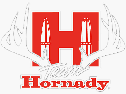 Hornady Team Hornady Antler Naklejka - Czerwony/Biały - ok. 14,0×9,8 cm