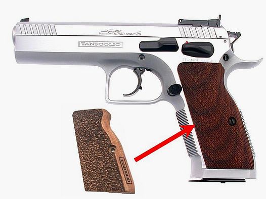 TANFOGLIO Griffschalen Nußbaum (Stock/GoldMatch) Large Frame ohne Jetfunnel