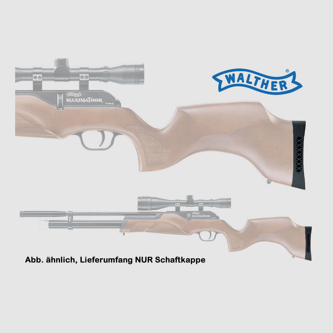 Schaftkappe fĂĽr Pressluftgewehr Walther Maximathor, schwarz