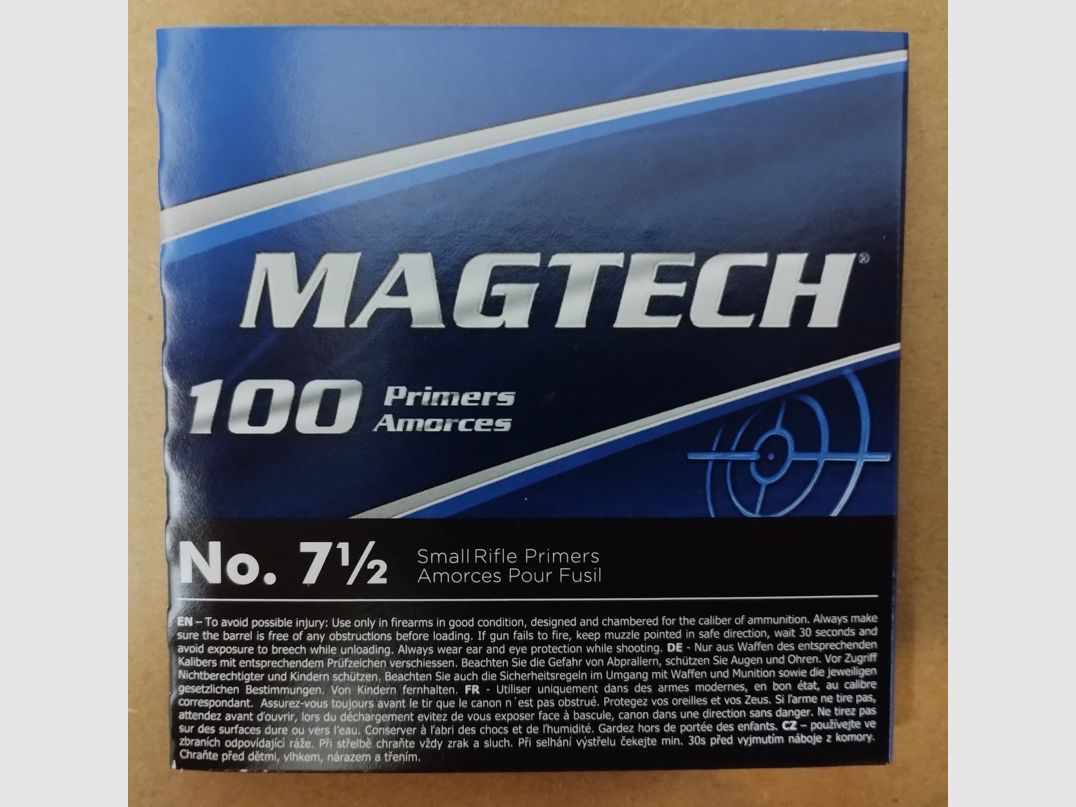 100 stk Magtech 7 ½ SMALL RIFLE SR Zündhütchen