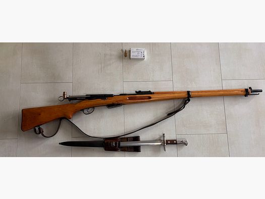 Schmidt Rubin G11 with original bayonet including ammunition 7.5x55