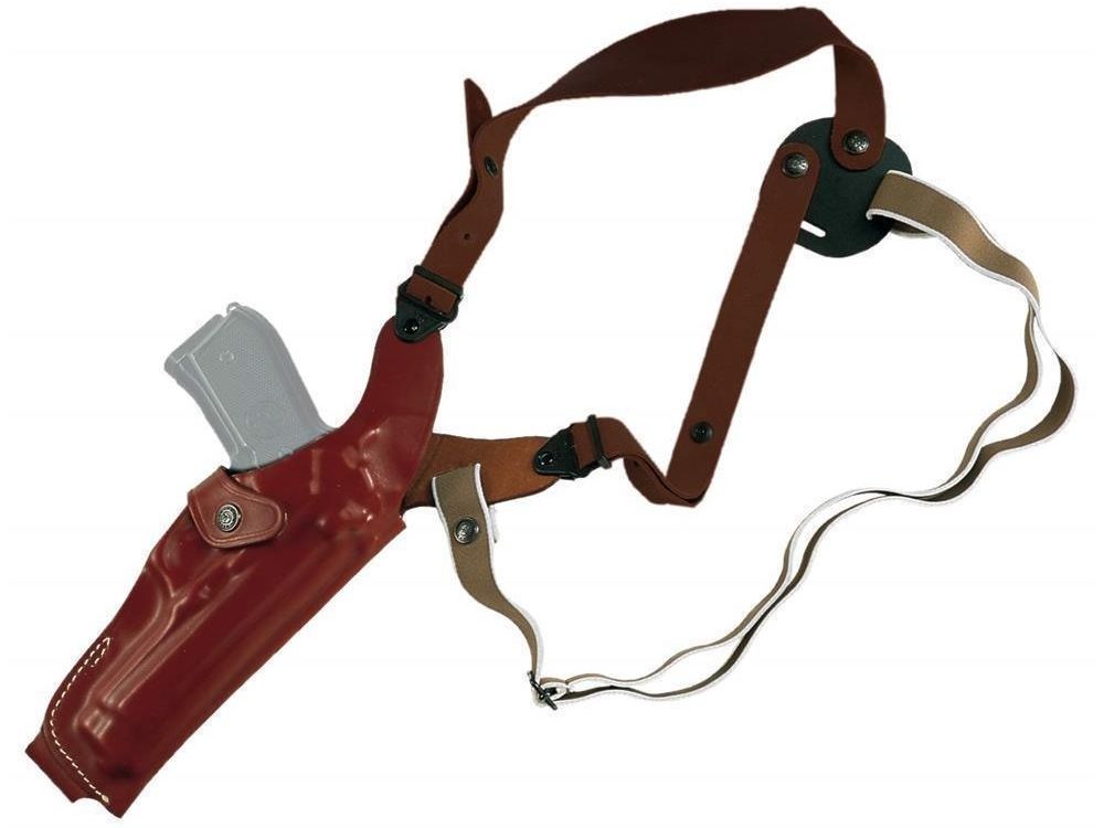 Vertikales Schulterholster aus geformtem Leder 2,5" S&W K/L Frame, Colt Cobra/Python,Ruger SP101, HW 357-Schwarz-Linkshänder