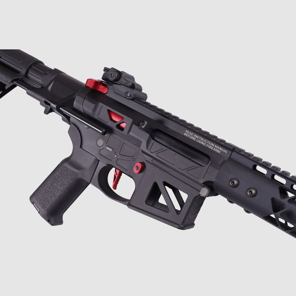 GP R15 FREYA ALPHA Full Skeleton PDW 13" gen.2 M-LOK Czarny/Czerwony S-AEG 18+ -F- | Delta Armory