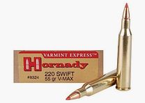 Hornady Varmint Express .220 Swift 55GR V-Max 20 cartridges