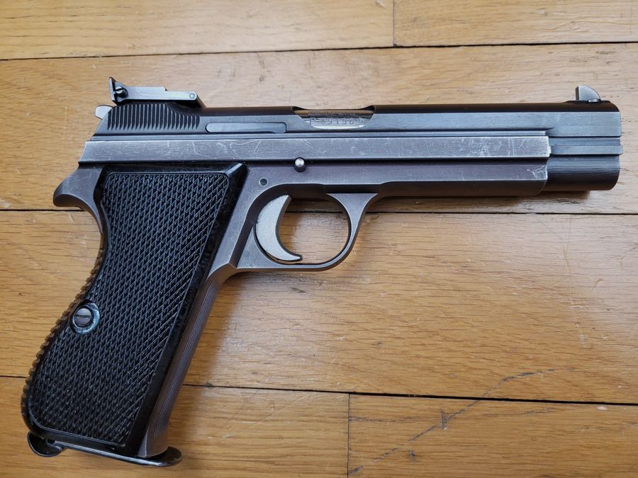 Superb Pistole SIG P210-6 – Mythische Waffe – Kaliber 9 para – Sportversion mit 120 mm Lauf – Stahlrahmen – TBE +, Bild 3 von 15