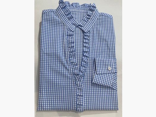 Blouse à carreaux Wallmann en bleu clair