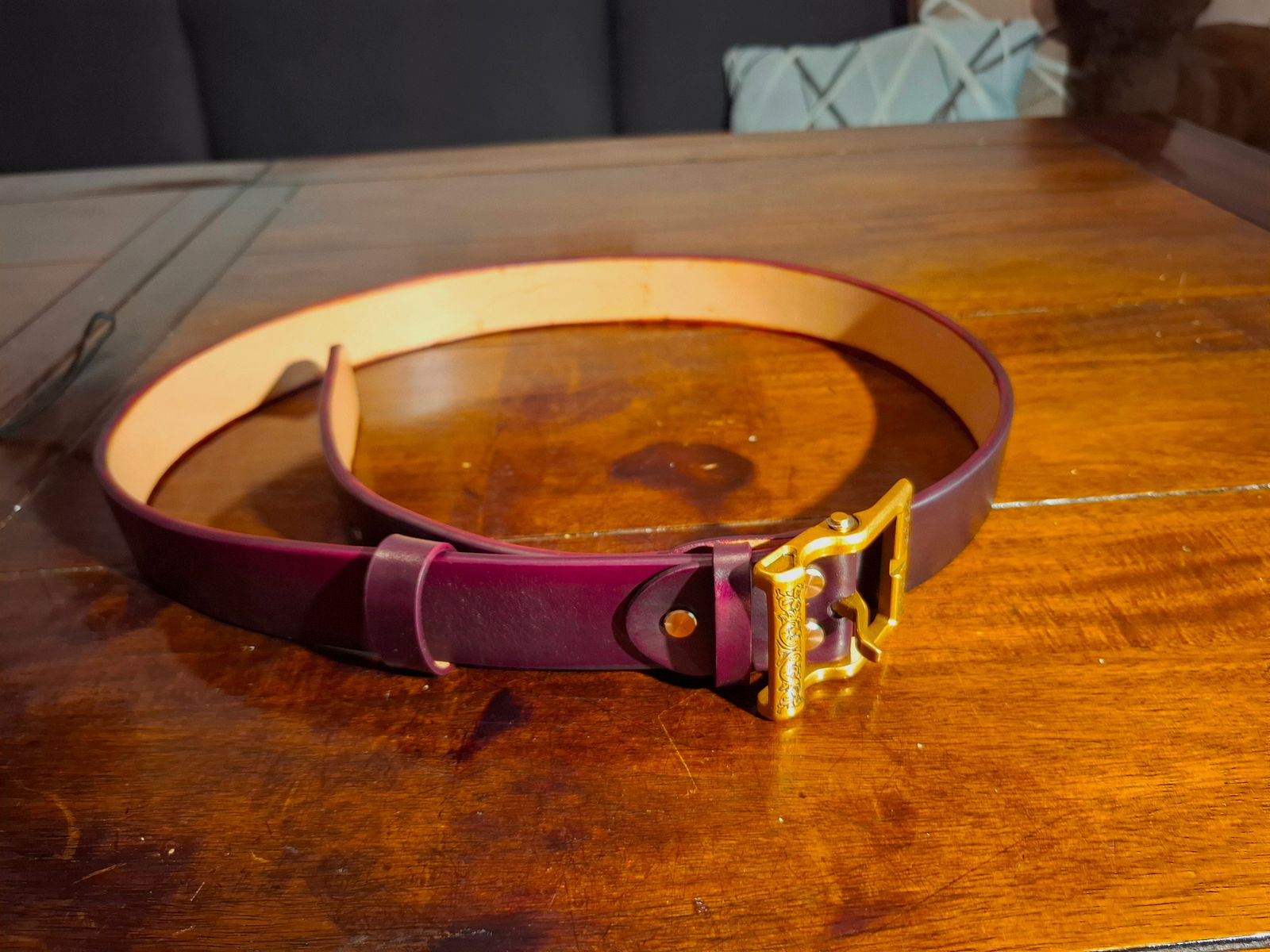 Handcrafted leather belt