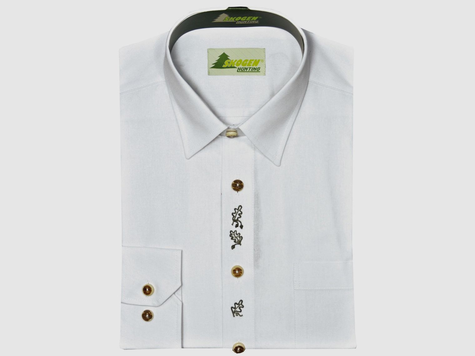 Hemd Chambray 1/1-Arm - Eichenlaub Stickerei