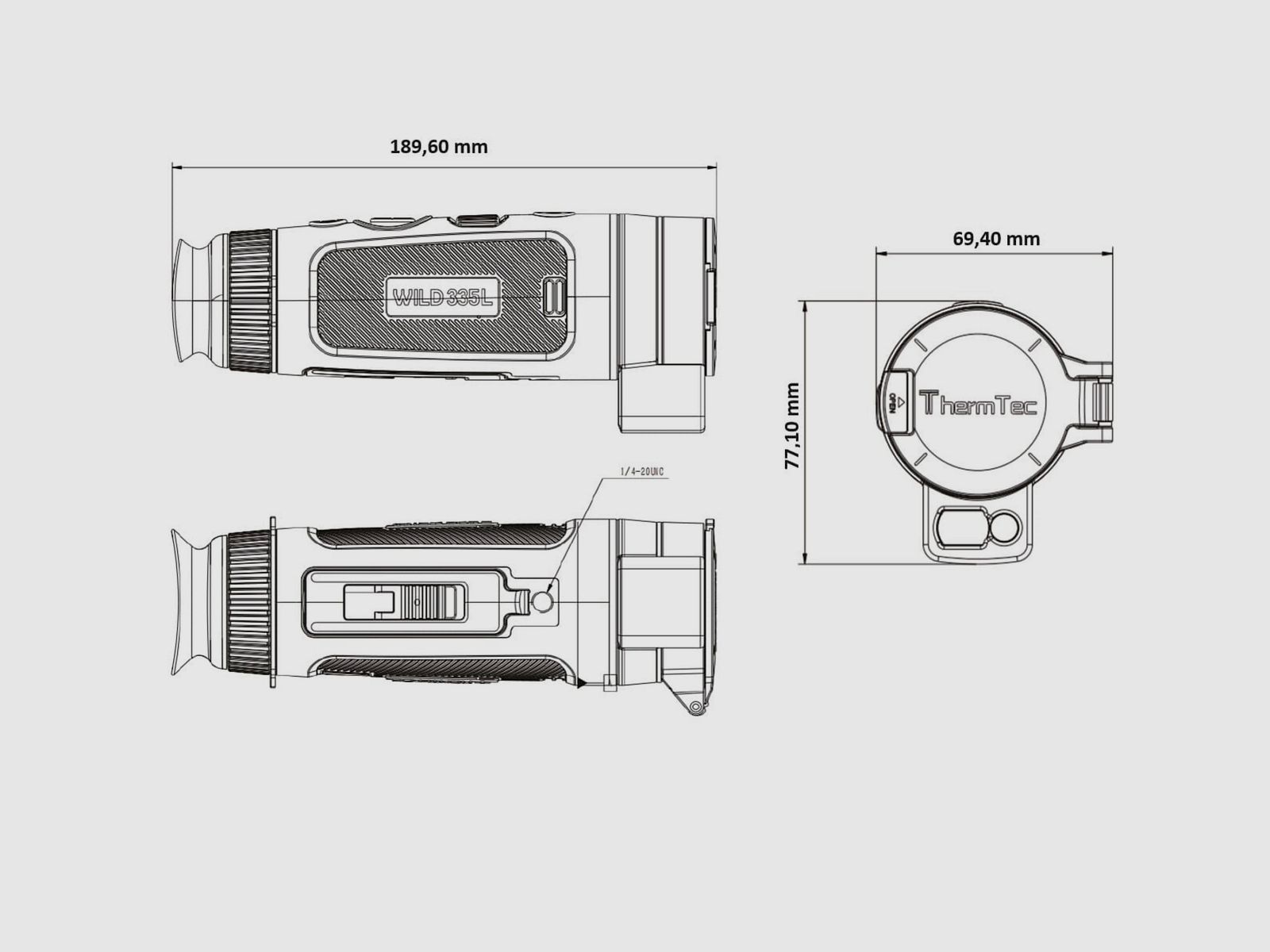 ThermTec WILD 335 L 35mm lens 18 mk 384x288 thermal imaging camera