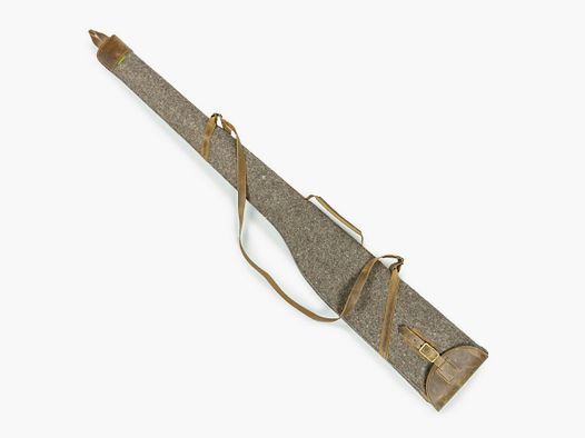 Flintenfutteral  Filz und Leder, Grau