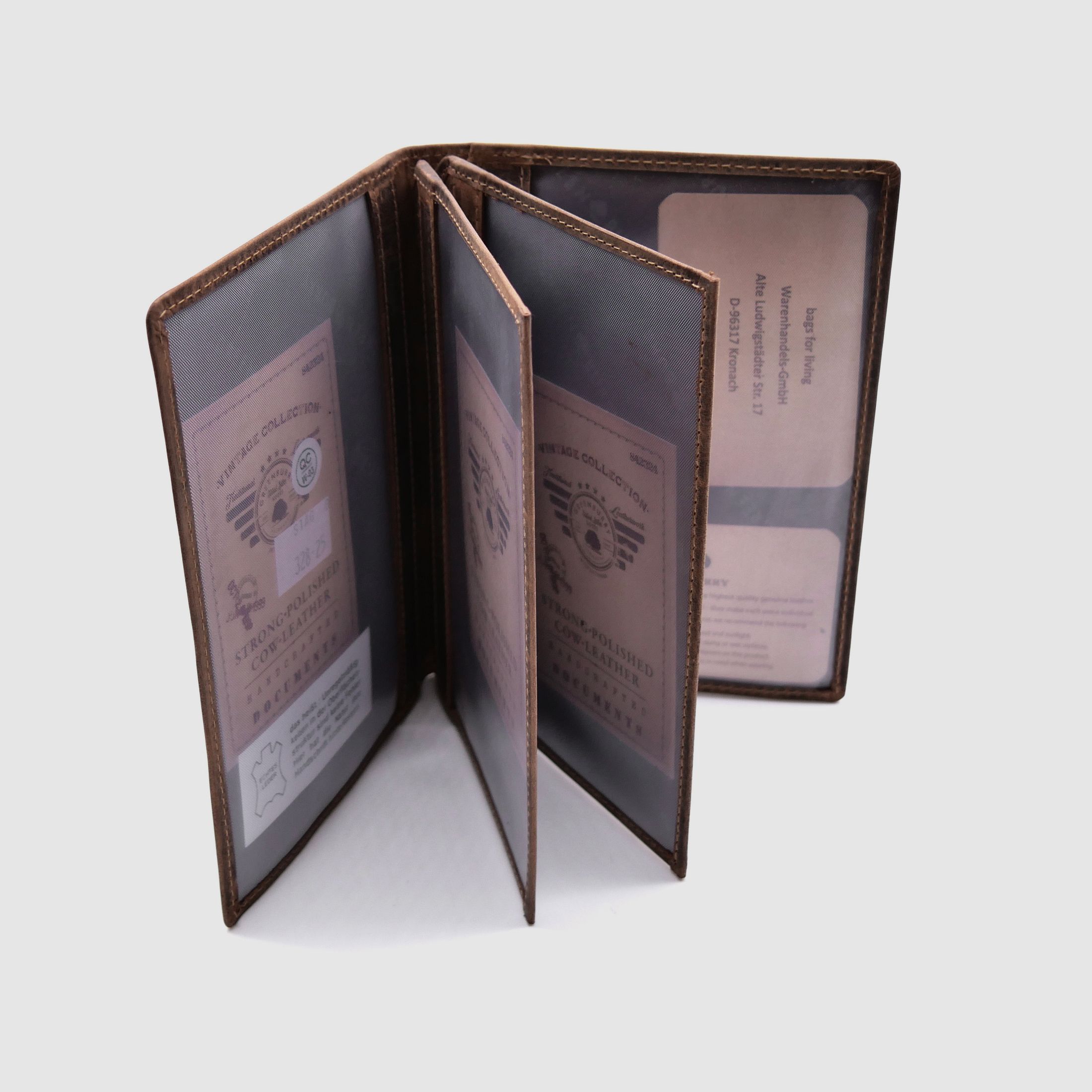 Greenburry leather hunting license folder ID folder case stag brown 328B-stag-25