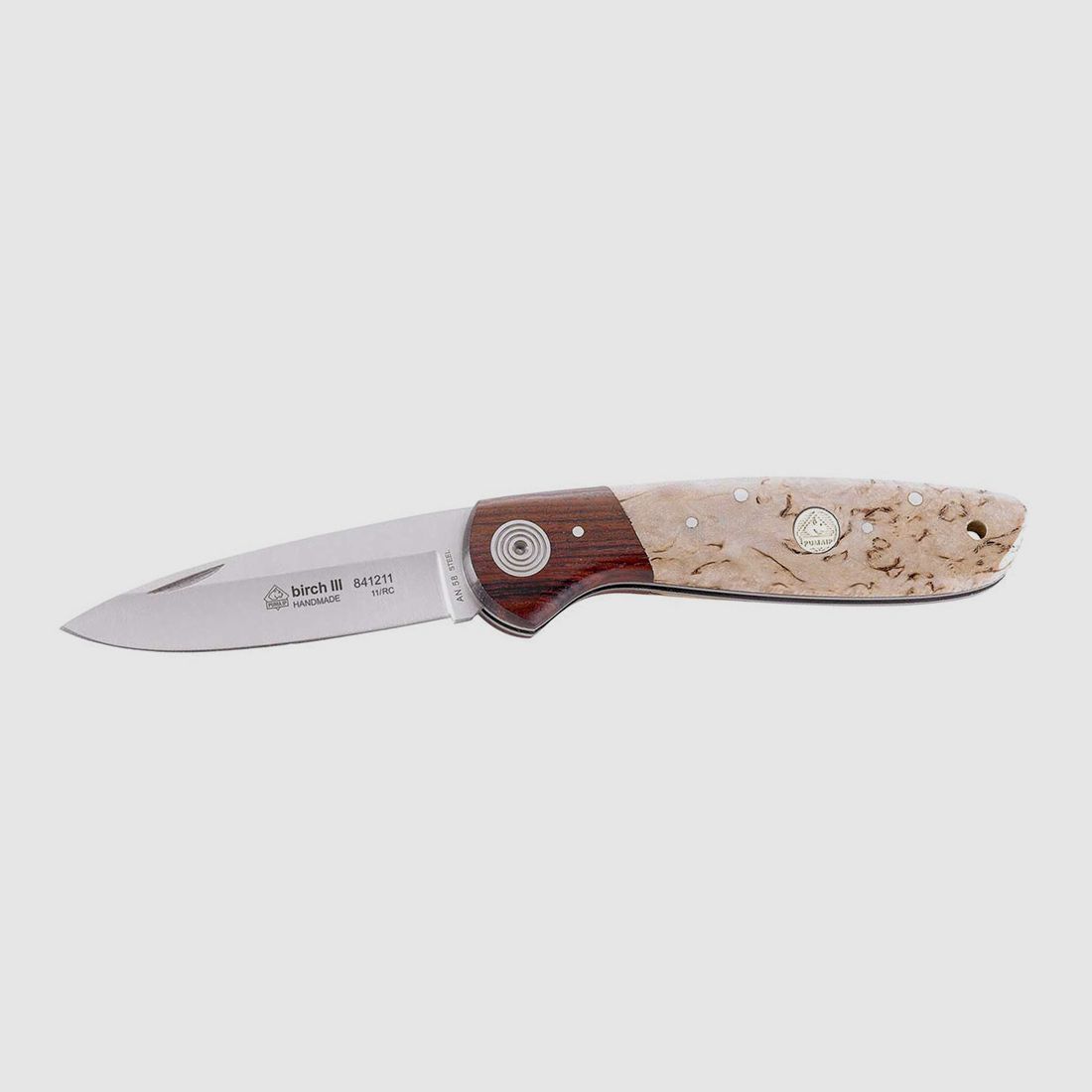 Taschenmesser Puma IP Birch III Stahl AN.58 KlingenlĂ¤nge 7,6 cm Birkenmaserholz Veilchenholz (P18)