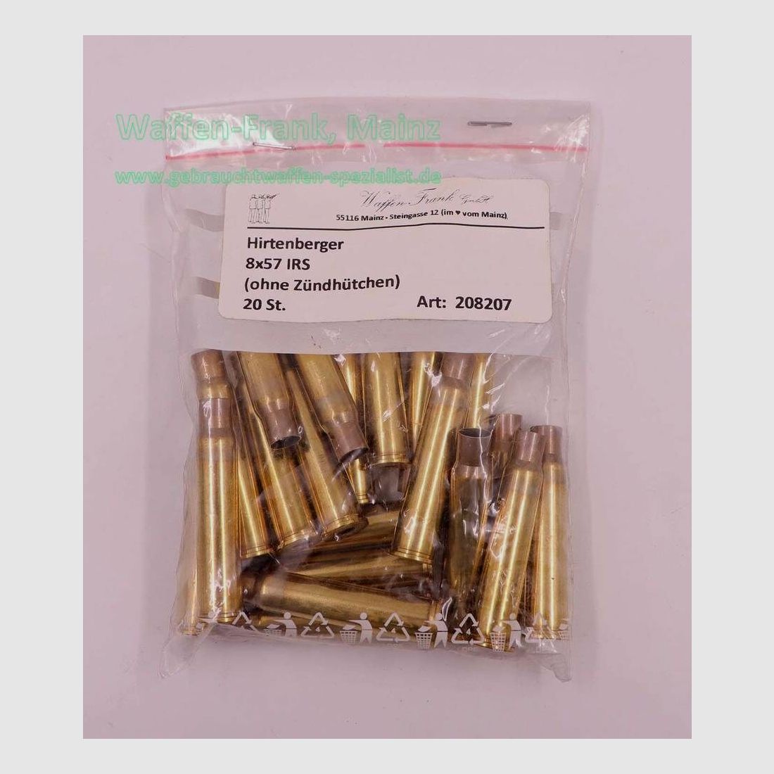 Hirtenberger / Österreich Langwaffenhülsen 8x57 IRS