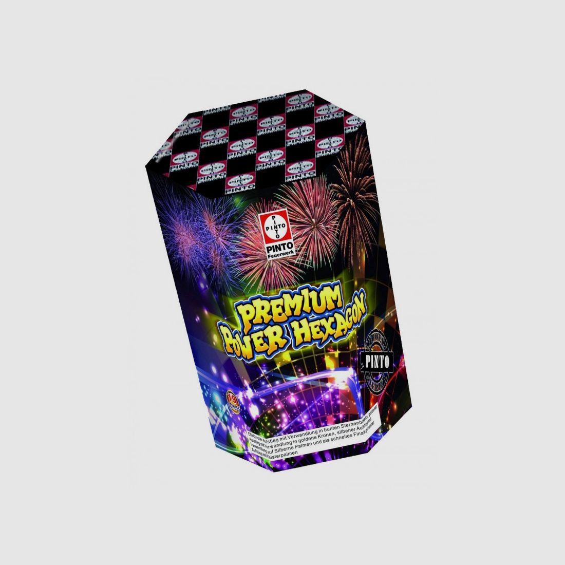 FEUERWERK BATTERIE HEXAGON 19 RD 400G NEM KAT F2