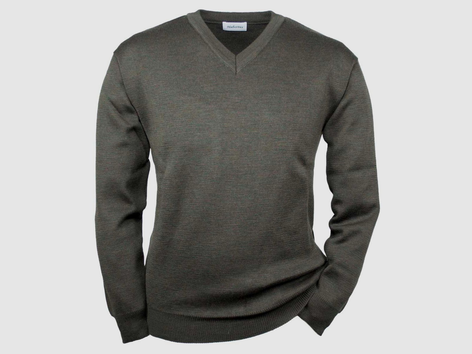 Hubertus Pullover V-Ausschnitt Oliv