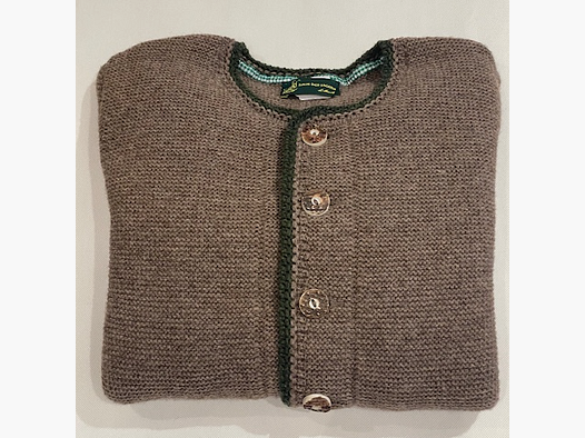 Classic Men's Cardigan made of Merino Wool in Brown/Green