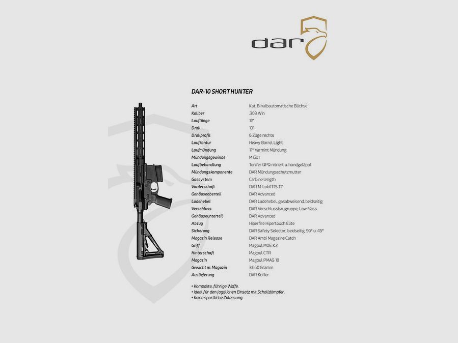 DAR-10 Short Hunter | AR10 – 12″