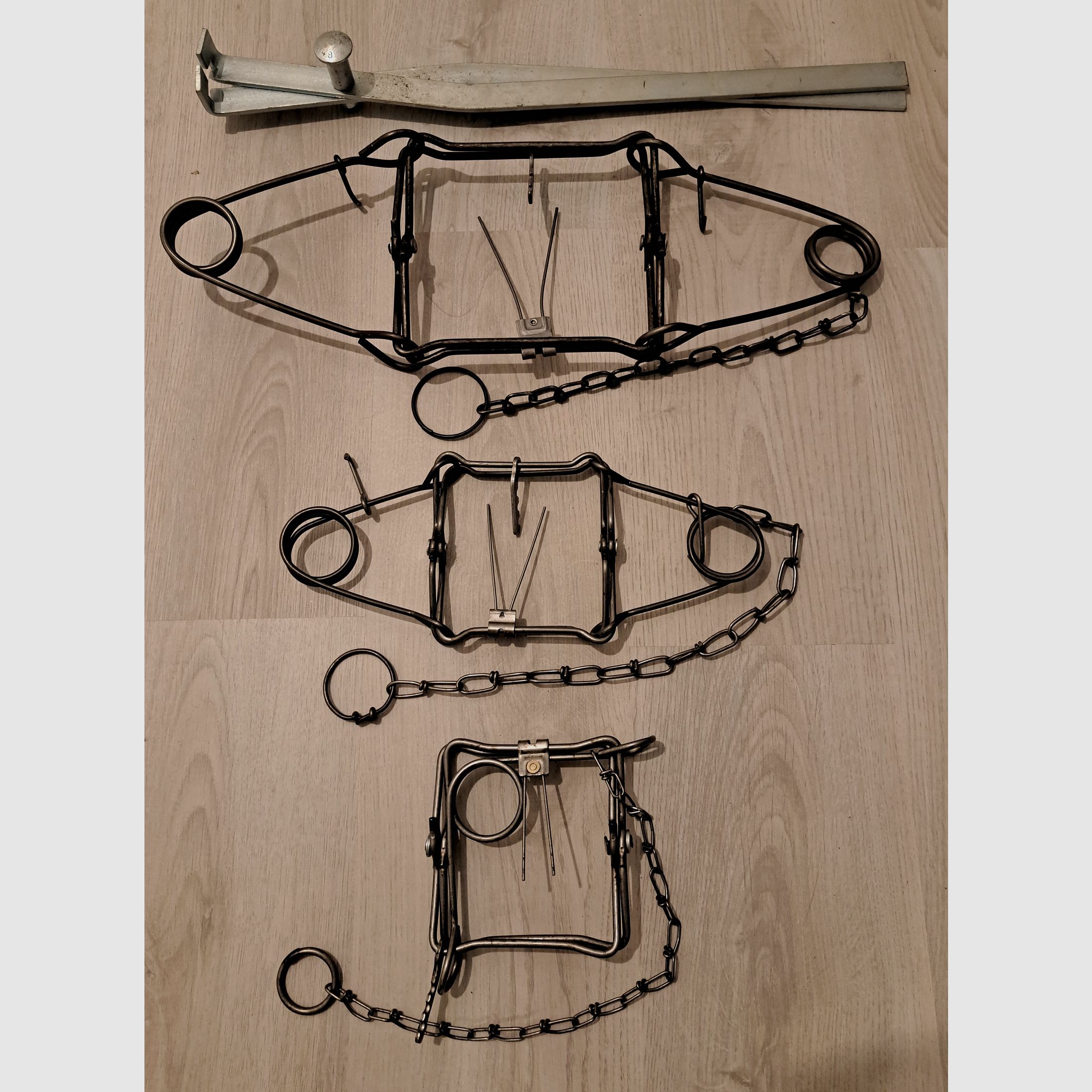 Conibear Fallen Set 2x Small, 1x Medium, Clamping Jaw