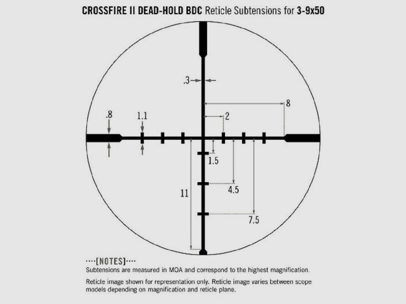 Vortex Crossfire II 3-9x50 Zielfernrohr Dead Hold BDC