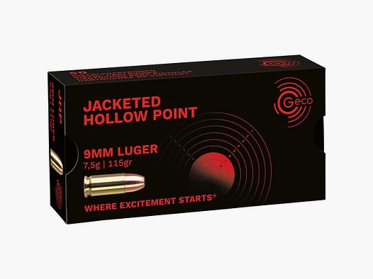 9 mm Luger Hohlspitz 7,5g/115grs. Geco